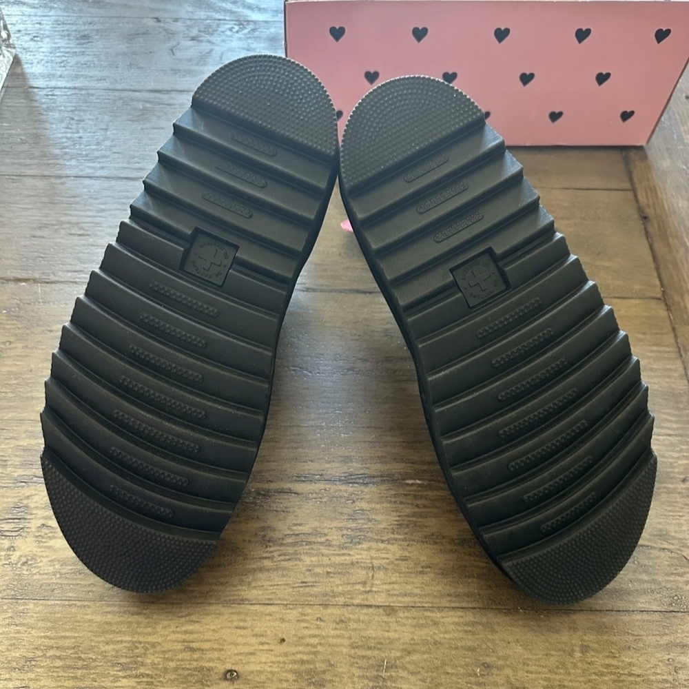Dr. Martens x Lazy Oaf Black Sandals with Pink Hearts - Picture 2 of 8